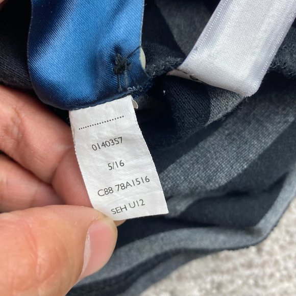 Tommy Hilfiger Polo Shirt Men Large L Gray Black Striped Slim Fit Casual Button - Picture 7 of 10